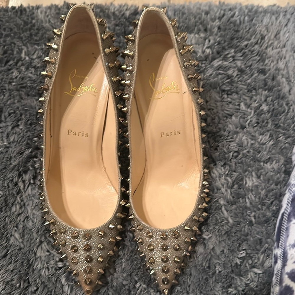 Christian Louboutin stud heels in worn condition!